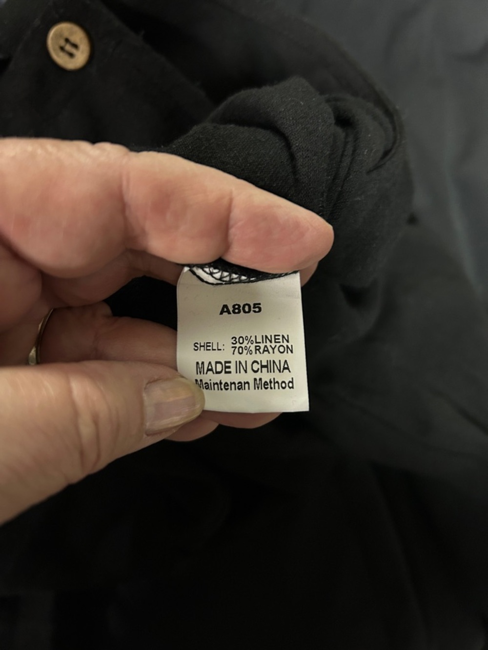 Black Wide-Leg Overalls Size 2XL  Linen Blend Adjustable - Picture 13 of 13